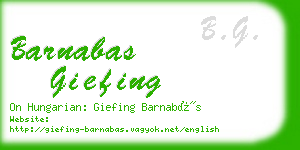 barnabas giefing business card